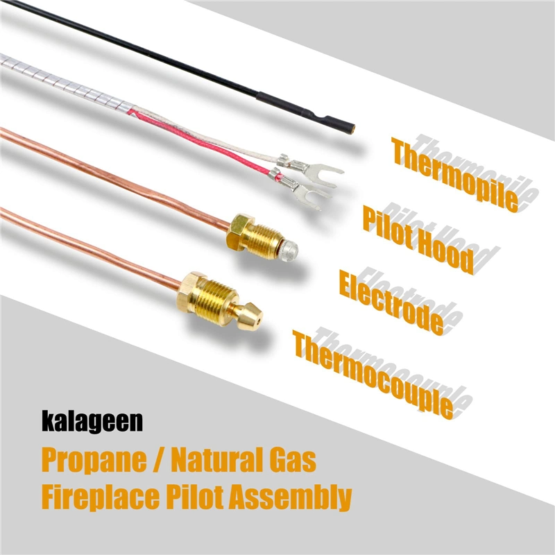 Propane & Natural Gas Fireplace Pilot (burner Assembly) with Thermocouple for Kitchen Appliances, Outdoor Pipe Line Gas Stove, Wood Stove, Fireplace, Heater